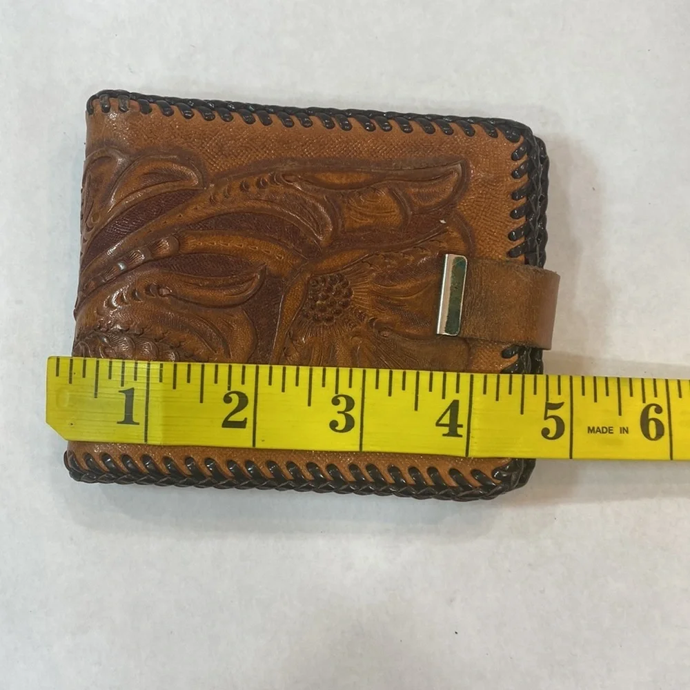 Tooled western wallet vintage initials MS‎